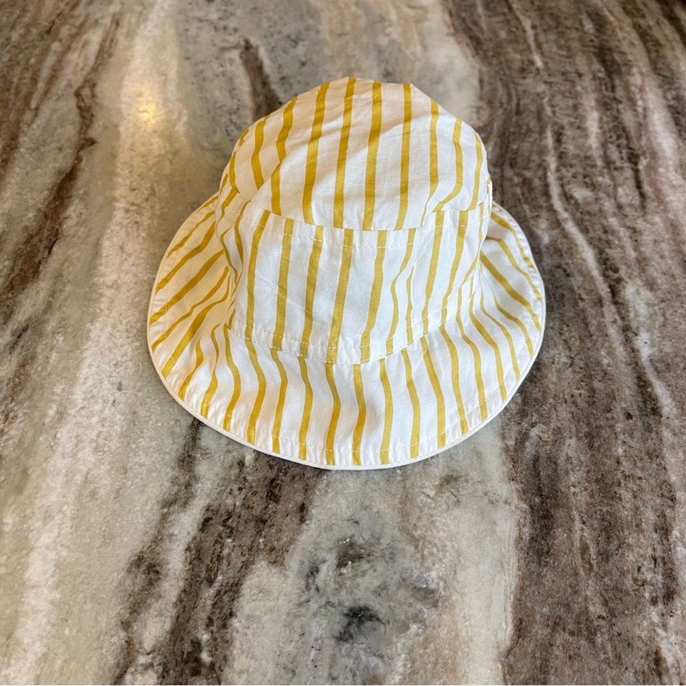 Pehr stripes away bucket hat marigold 0-6mo